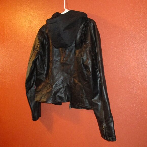 Levi Woman Medium Black Full Zip Pockets Hooded Jacket - Picture 8 of 11